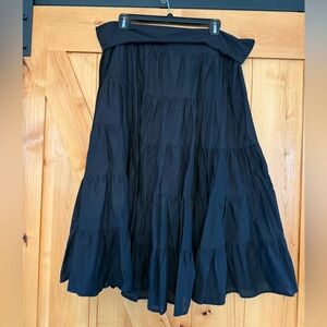 Elegant Black Tiered Skirt